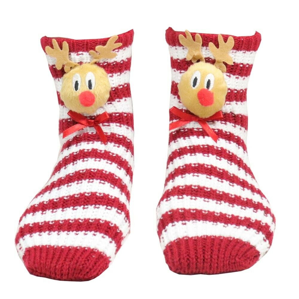 Ladies Warm Chunky Christmas Sock With Jingle Bell Bargain Deal Stocking Filler